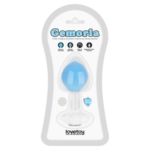 LoveToy - Boys of Toys Sp. z o.o. (dystrybutor) Gemoria Silicone Butt Plug (Glow-In-The-Dark) - blue