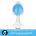LoveToy - Boys of Toys Sp. z o.o. (dystrybutor) Gemoria Silicone Butt Plug (Glow-In-The-Dark) - blue