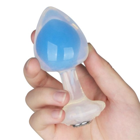 LoveToy - Boys of Toys Sp. z o.o. (dystrybutor) Gemoria Silicone Butt Plug (Glow-In-The-Dark) - blue