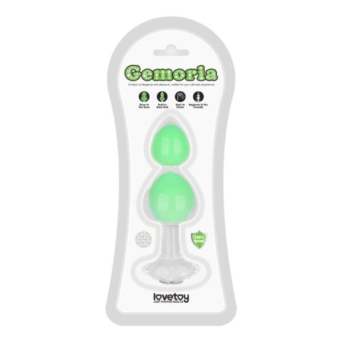 LoveToy - Boys of Toys Sp. z o.o. (dystrybutor) Gemoria Silicone Butt Plug (Glow-In-The-Dark) - green