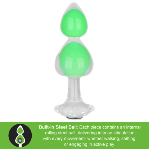 LoveToy - Boys of Toys Sp. z o.o. (dystrybutor) Gemoria Silicone Butt Plug (Glow-In-The-Dark) - green