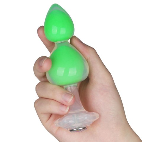 LoveToy - Boys of Toys Sp. z o.o. (dystrybutor) Gemoria Silicone Butt Plug (Glow-In-The-Dark) - green
