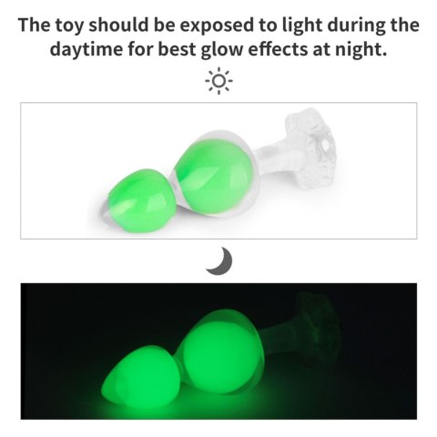 LoveToy - Boys of Toys Sp. z o.o. (dystrybutor) Gemoria Silicone Butt Plug (Glow-In-The-Dark) - green