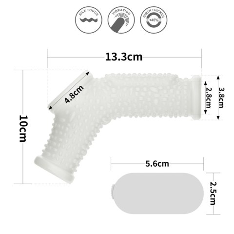 LoveToy - Boys of Toys Sp. z o.o. (dystrybutor) Vibrating Drip Knights Ring with Scrotum Sleeve (White)