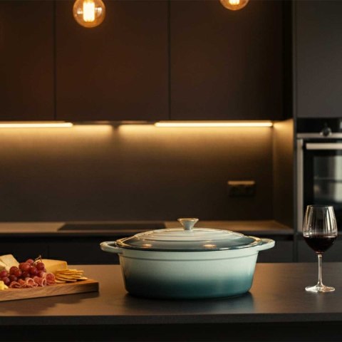 EMALIOWANA BRYTFANNA ŻELIWNA GĘSIARKA 6L HAGE MIĘTOWA