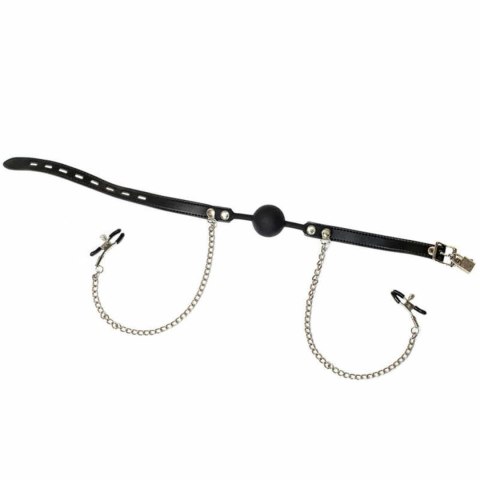 Intimate Distribution Ball Gag with nipple clamps Party Hard Hentai