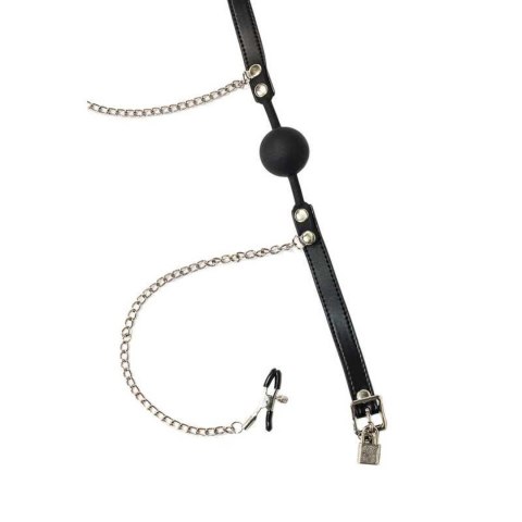 Intimate Distribution Ball Gag with nipple clamps Party Hard Hentai