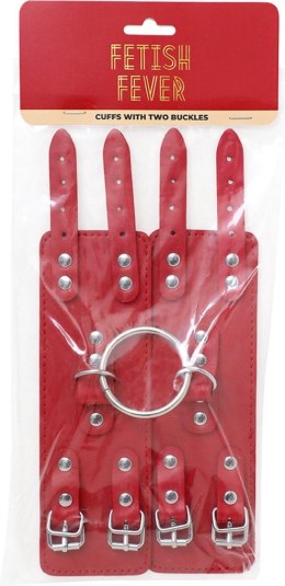 Intimate Distribution Fetish Fever - Cuffs with two buckles - Red