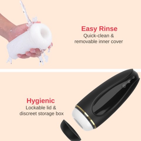 Intimate Distribution Masturbator - Nappex™ Branco Black - Premium Mastubators (10 Languages