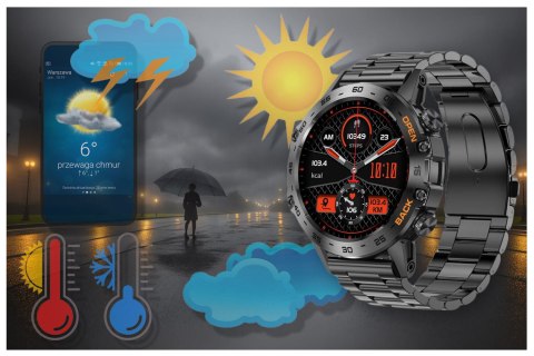 Gravity SMARTWATCH MĘSKI GRAVITY GT9-2 - WYKONYWANIE POŁĄCZEŃ, CIŚNIENIOMIERZ (sg021b)
