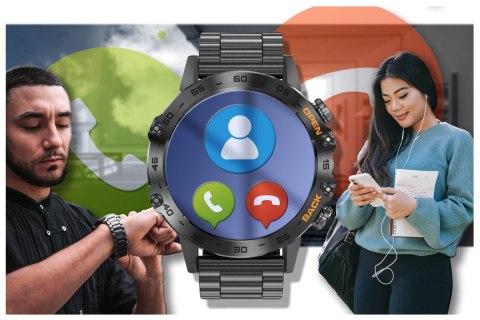 Gravity SMARTWATCH MĘSKI GRAVITY GT9-2 - WYKONYWANIE POŁĄCZEŃ, CIŚNIENIOMIERZ (sg021b)