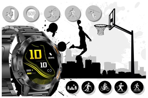 Gravity SMARTWATCH MĘSKI GRAVITY GT9-2 - WYKONYWANIE POŁĄCZEŃ, CIŚNIENIOMIERZ (sg021b)