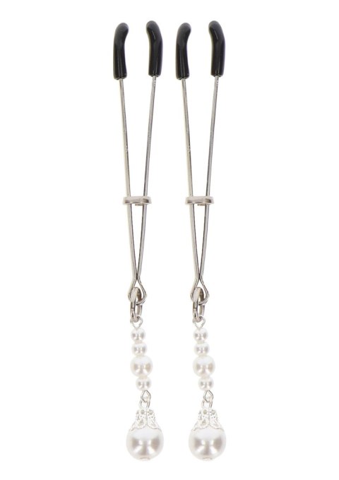 Zaciski Na Sutki Tweezers With Pearls Silver Taboom