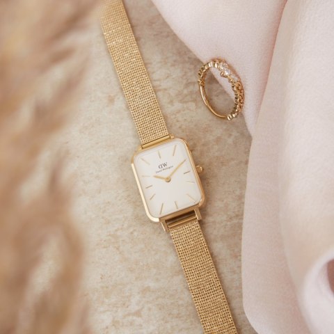 Daniel Wellington ZEGAREK DAMSKI DANIEL WELLINGTON Quadro Pressed Evergold 20mm DW00100556 + BOX (zw520a)