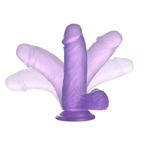LOVETOY DILDO 6'' JELLY STUDS FIOLETOWE