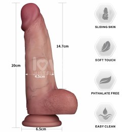 LOVETOY DILDO 8'' SLIDING SKIN PRO II DUAL LAYER SILICONE DONG