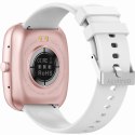 Gravity Smartwatch Damski GRAVITY GT18-2 Różowy Pasek Silikonowy + Biały Pasek