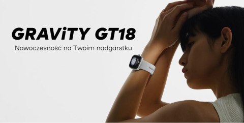 Gravity Smartwatch Damski GRAVITY GT18-2 Różowy Pasek Silikonowy + Biały Pasek