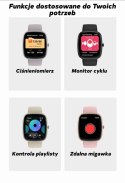 Gravity Smartwatch Damski GRAVITY GT18-2 Różowy Pasek Silikonowy + Biały Pasek