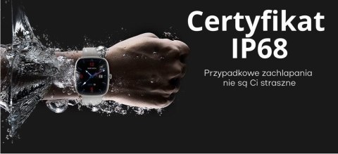 Gravity Smartwatch Damski GRAVITY GT18-2 Różowy Pasek Silikonowy + Biały Pasek