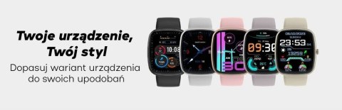 Gravity Smartwatch Damski GRAVITY GT18-2 Różowy Pasek Silikonowy + Biały Pasek