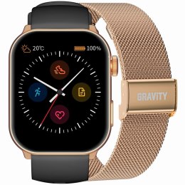 Gravity Smartwatch Damski GRAVITY GT28-5 Pasek + Bransoleta Różowe złoto Czarny