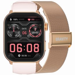 Gravity Smartwatch Damski GRAVITY GT28-6 Pasek + Bransoleta Różowe złoto Różowy