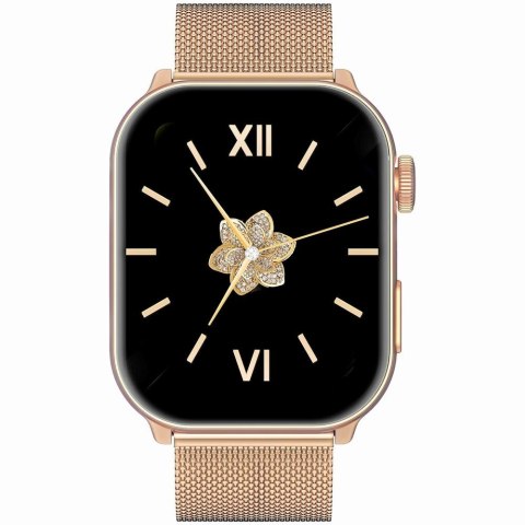 Gravity Smartwatch Damski GRAVITY GT28-8 Pasek + Bransoleta Różowe złoto Granatowy