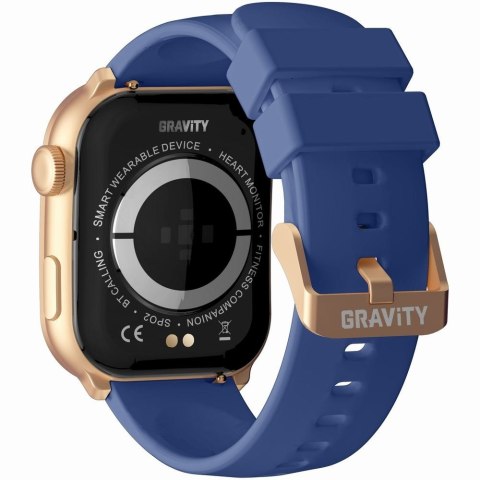 Gravity Smartwatch Damski GRAVITY GT28-8 Pasek + Bransoleta Różowe złoto Granatowy