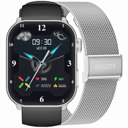 Gravity Smartwatch Damski GRAVITY GT28-9 Pasek + Bransoleta Czarno Srebrny