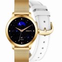 Gravity Smartwatch Gravity Biało Złoty 2 Paski GT25-2 PRO