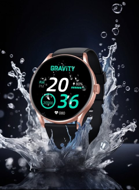 Gravity Smartwatch Gravity Czarno Różowy GT2-2 PRO