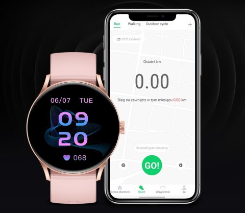 Gravity Smartwatch Gravity Różowy GT2-1 PRO