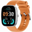 Gravity Smartwatch Męski GRAVITY GT18-4 Pomarańczowy Pasek Silikonowy + Czarny Pasek