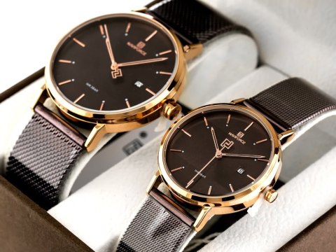 Naviforce KOMPLET PREZENTOWY 2 ZEGARKÓW (MĘSKI I DAMSKI) NAVIFORCE - NF3008G+L (zn113e)