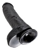 10' Cock With Balls Black Dildo Z Jądrami Czarne 25 Cm King Cock