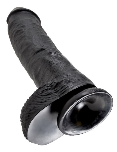 10' Cock With Balls Black Dildo Z Jądrami Czarne 25 Cm King Cock