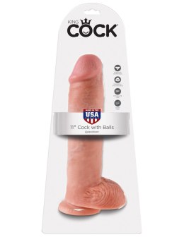 11' Cock With Balls Flesh Dildo Z Jądrami Cieliste 28 Cm King Cock