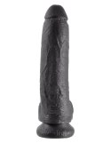 9' Cock With Balls Black Dildo Z Jądrami Czarne 23Cm King Cock