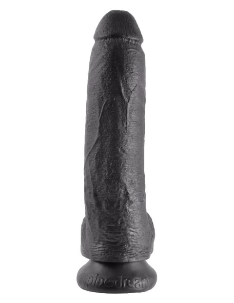 9' Cock With Balls Black Dildo Z Jądrami Czarne 23Cm King Cock