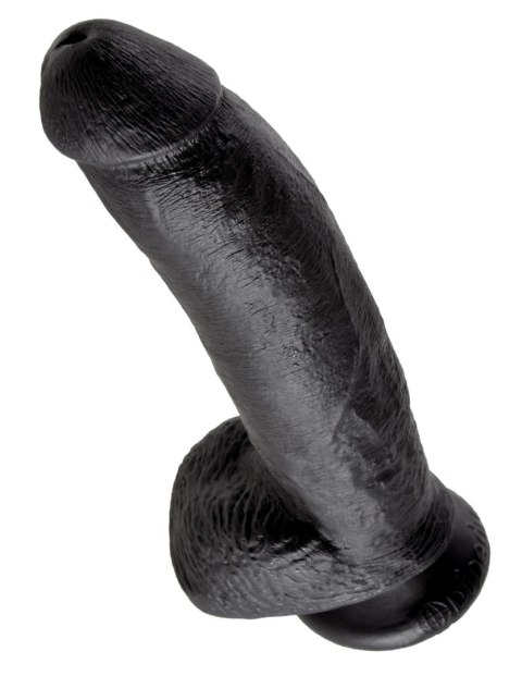 9' Cock With Balls Black Dildo Z Jądrami Czarne 23Cm King Cock
