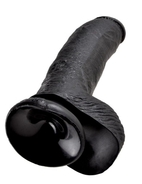9' Cock With Balls Black Dildo Z Jądrami Czarne 23Cm King Cock
