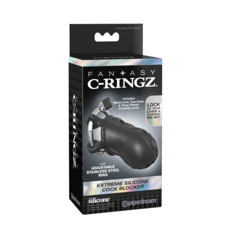 Klatka Na Penisa Fantasy C-Ringz Extreme Silicone Cock Blocker Pipedream