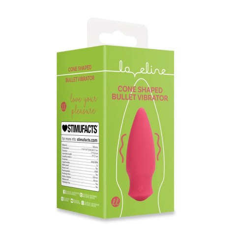 SHOTS Cone Shaped Bullet Vibrator - Blushing Red