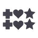 SHOTS Nipple Cover Set - Cross Star Heart - Black
