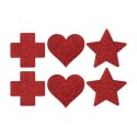 SHOTS Nipple Cover Set - Cross Star Heart - Red