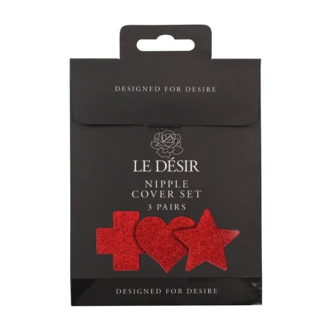 SHOTS Nipple Cover Set - Cross Star Heart - Red