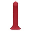 SHOTS Non-Phallic Vibrating Dildo - Large - Raspberry Red