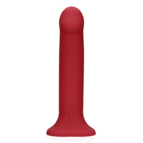 SHOTS Non-Phallic Vibrating Dildo - Large - Raspberry Red