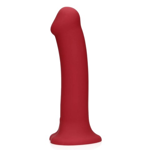 SHOTS Non-Phallic Vibrating Dildo - Large - Raspberry Red